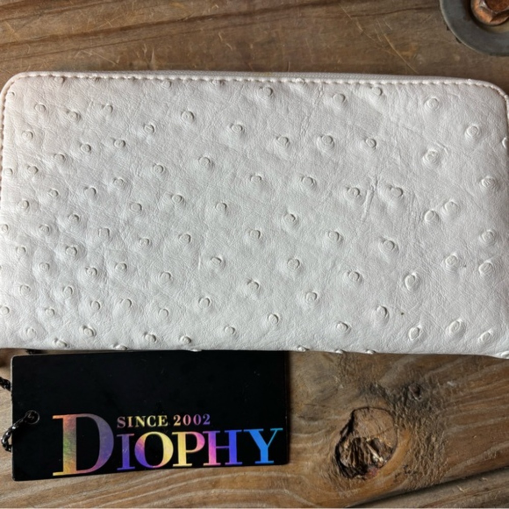 Diophy White Textured Wallet
